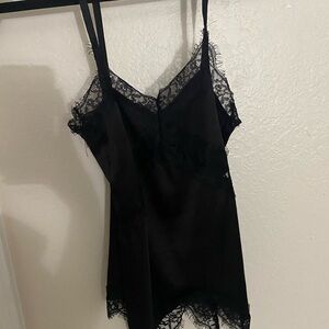 Fashion Nova Black Lace-Trim Slip